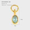 Oval Zircon Charms Colorful Gemstone Pendants for DIY Jewelry  Gold-plated Stainless Steel Charms