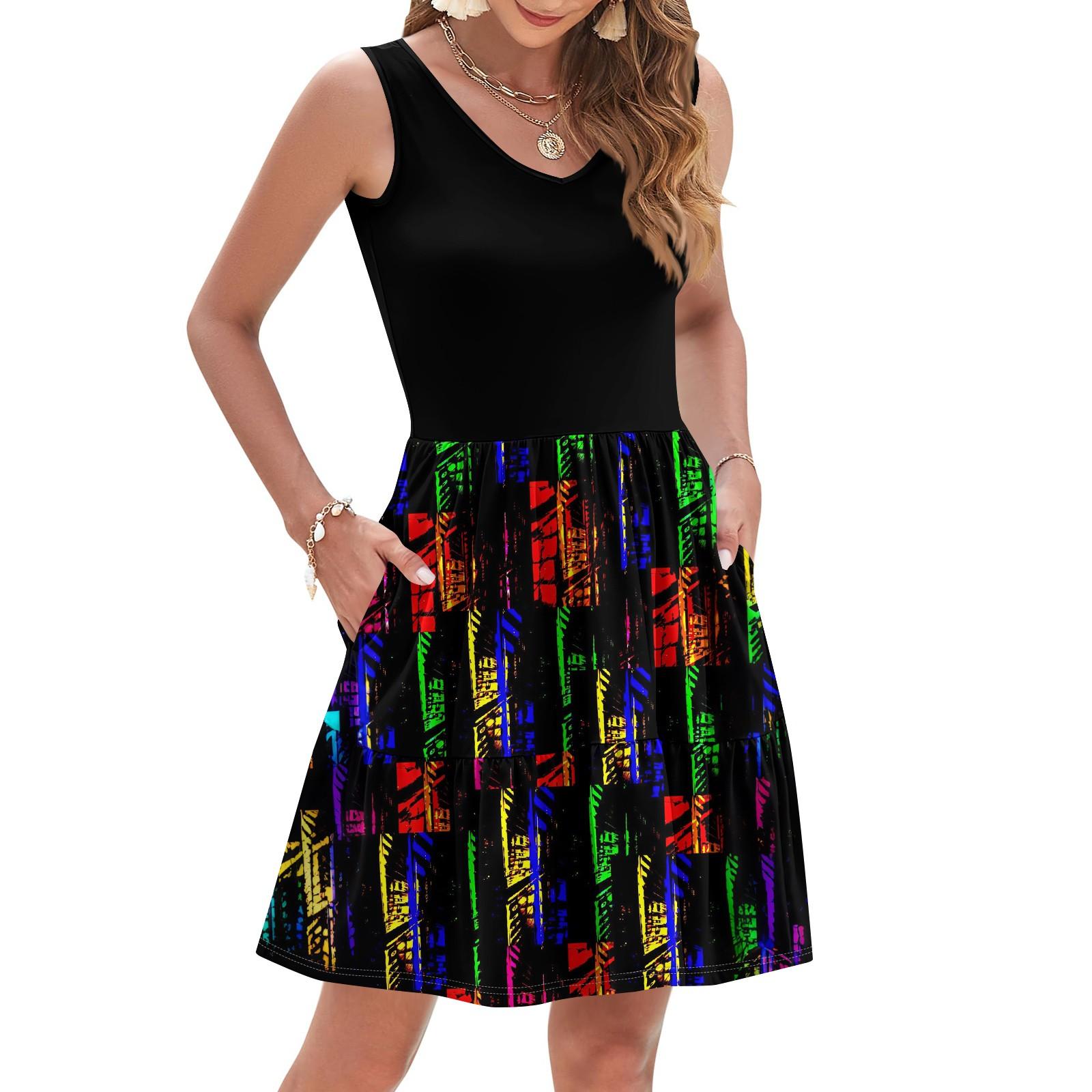 

Женские летние платья без рукавов повседневные свободные летние платья на пуговицах с карманами L