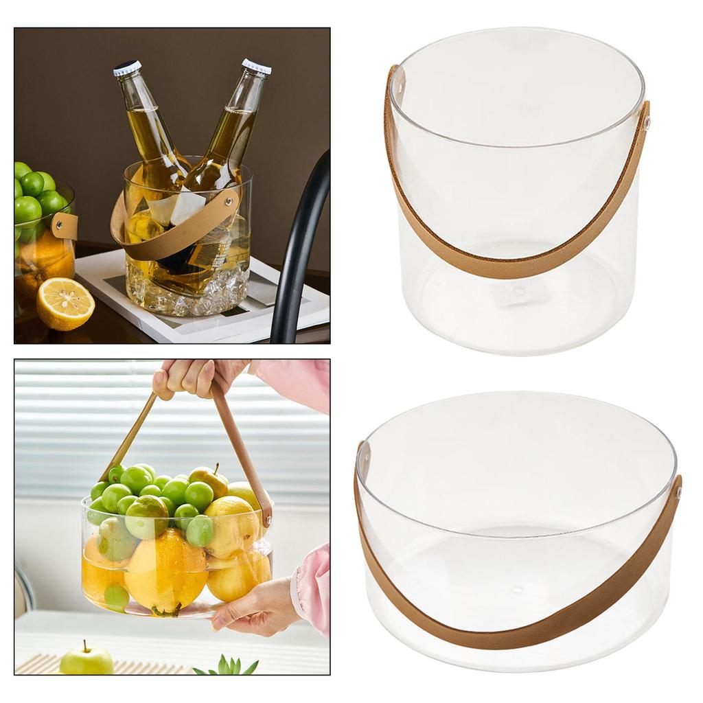 PU Leather Drink Tub Container for Picnic Pub Household Small
