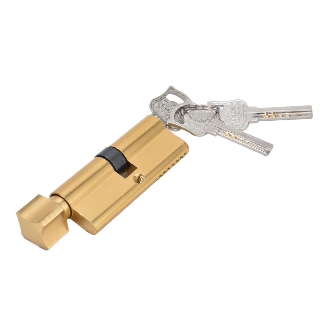 Cylinder Lock Door Locker Core Home Security System Tool Aluminum with Key for Cabinet Mailbox Drawer CupboardGold