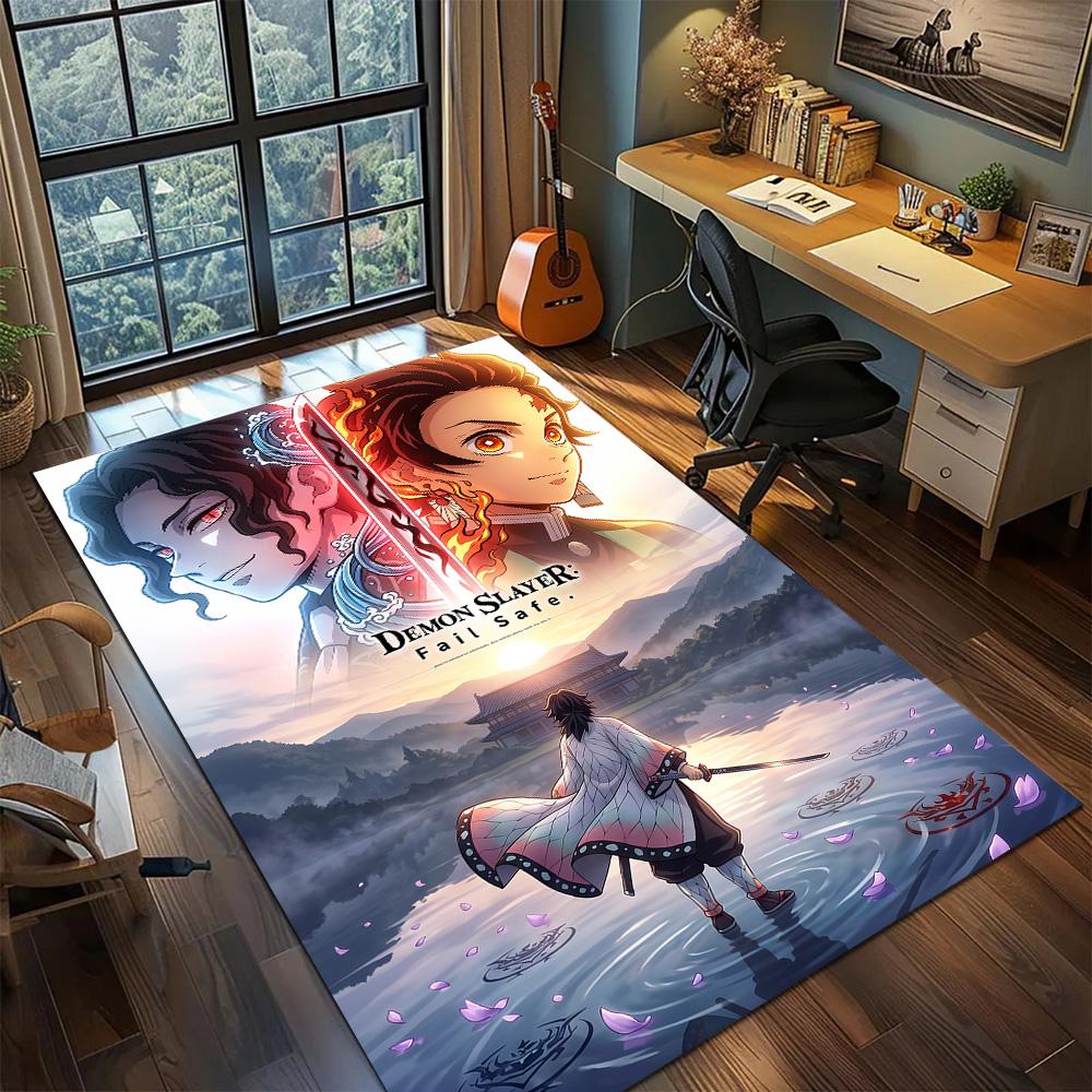 Demon Slayer Carpet Floor Mat Gamer Bedroom Home Decor Washable Non Slip Large Area YUN6512