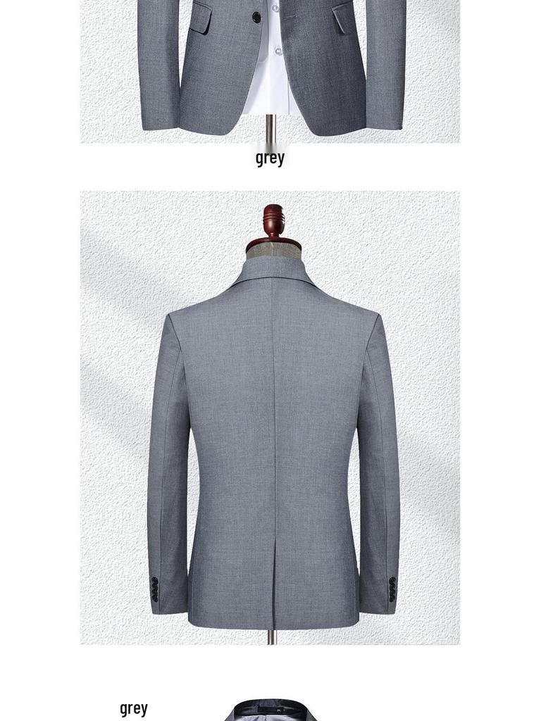 Pánské jednobarevné sako slim fit - Ležérní oblek v korejském stylu na podzim a jaro