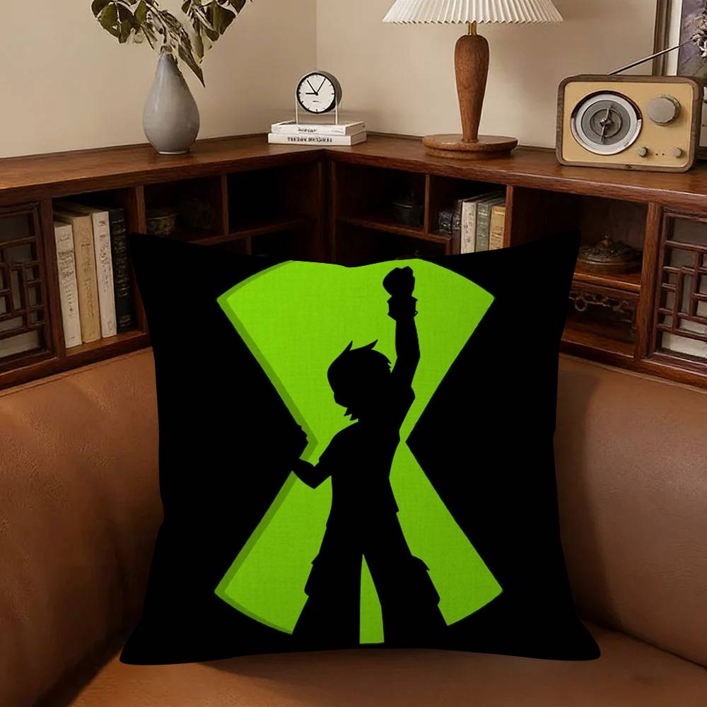 American C-Cartoon B-Ben 10 Cute Cushion Cover Inches Farmhouse Decor Home Throw Pillow Covers For Couch Decorations