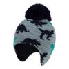 Toddler Knit Beanie Hat with Dinosaur Jacquard Pattern Earflap Design Pom Pom Top Kids Winter Warm Soft Stretchy Hat for Boys Girls