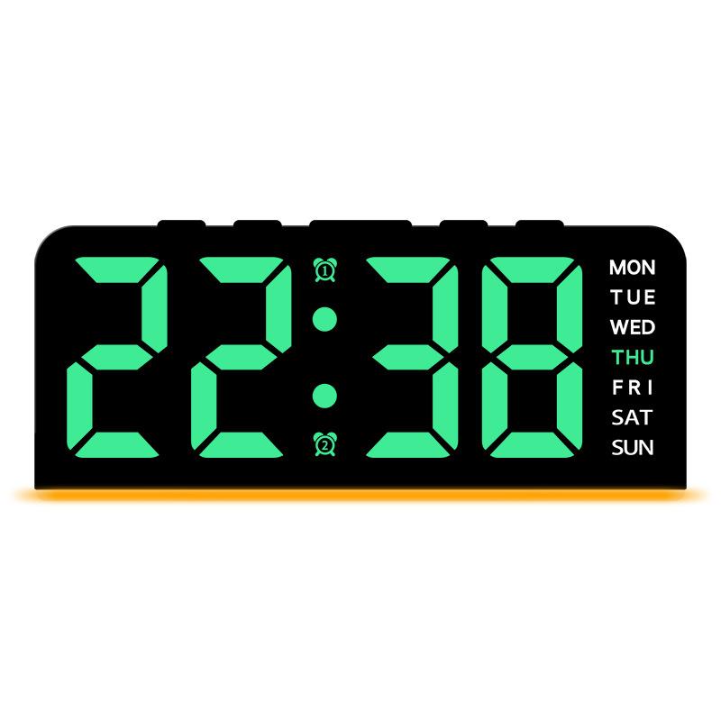 New LED Large Word Digital Clock Aura Light Date Sleeping Table Clock Multifunctional Digital Alarm Clock