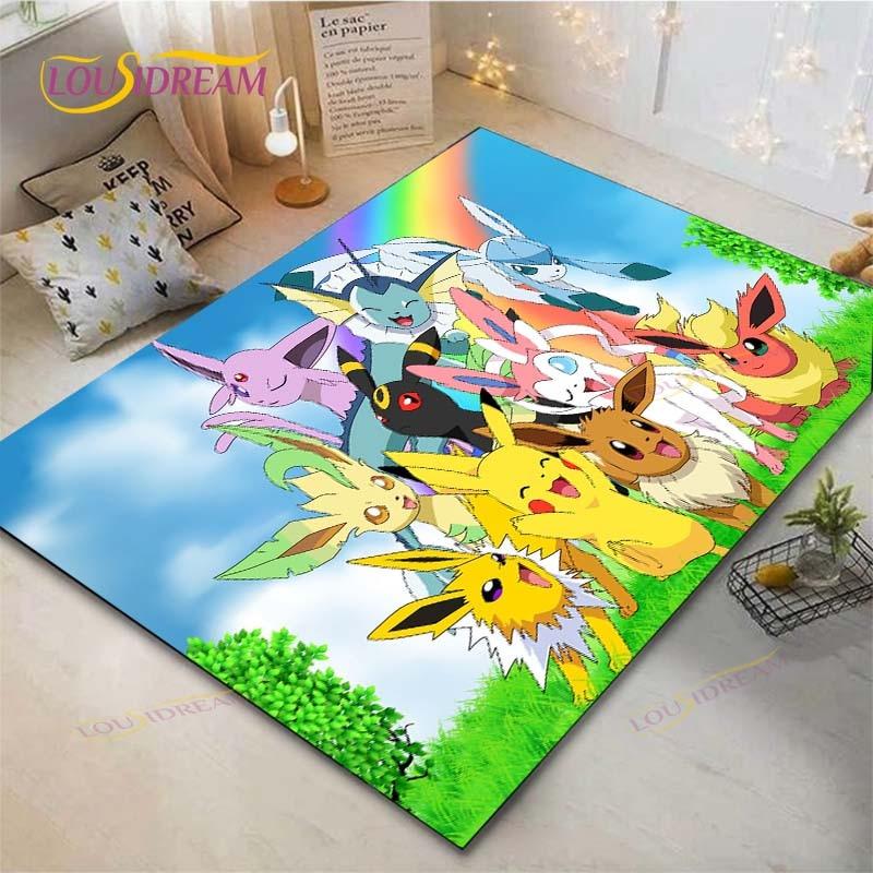 Pokémon Pikachu Teppich Wohnzimmer Schlafzimmer Bettvorleger Arbeitszimmer Computerstuhl Heimtextilien Fußmatte Teppich