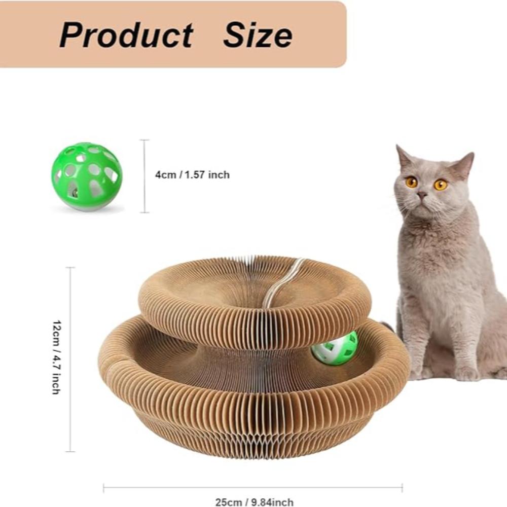 1Pc Foldable Organ Cat Scratcher Board with Interactive Bell Ball for Indoor Cats