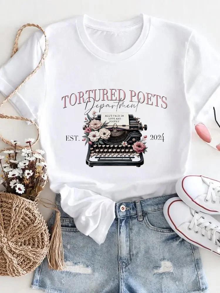 Camiseta de Verano de Manga Corta con Estampado Casual de Moda para Mujer con Patrón de Fruta de Limón, Ropa de Moda con Cuello Redondo de Tejido de Poliéster