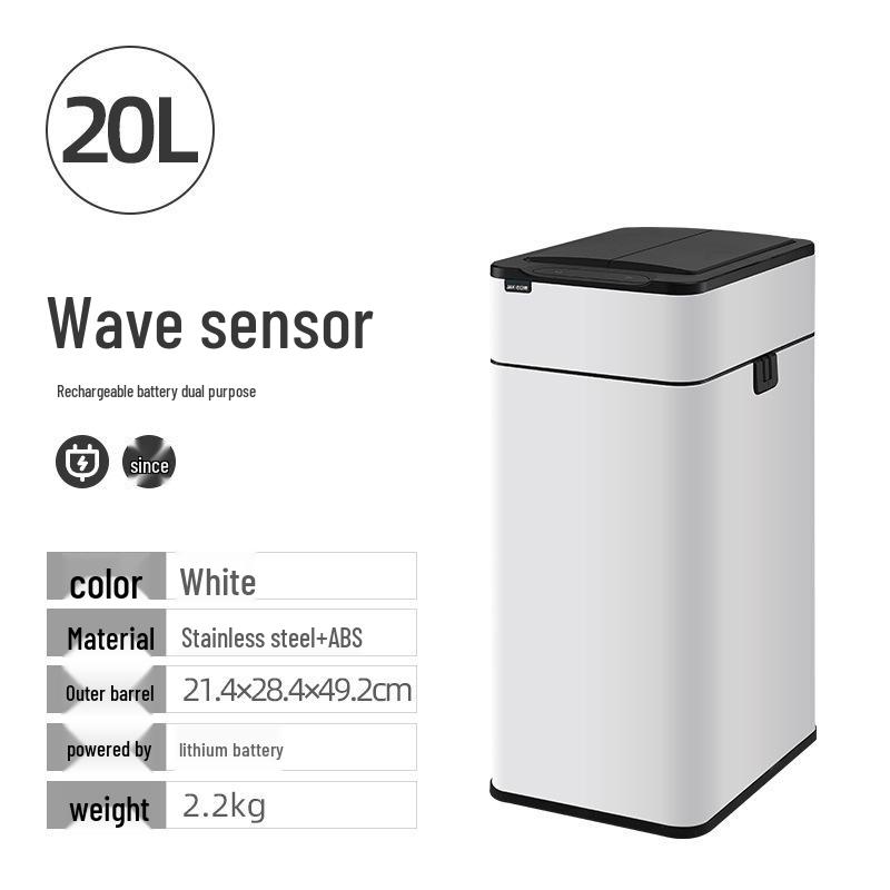 Automatic Large Smart Sensor Trash Can with Lid for Kitchen, Bathroom, Office, and Living Room