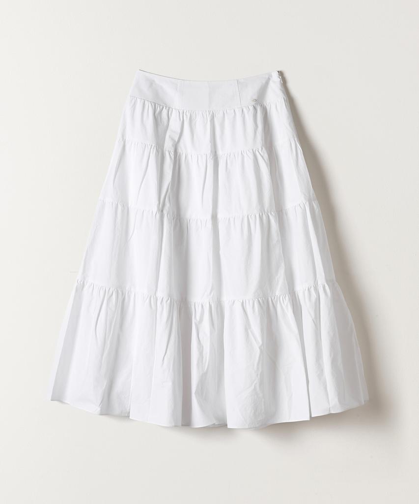 TTUDEMENT Tiered Long Skirt Ivory