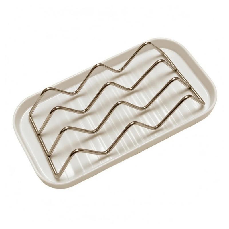 Self Draining Soap Holder With Rustproof Stainless Steel Rack Drain Tray Perfect For Bathroom Kitchen Countertop