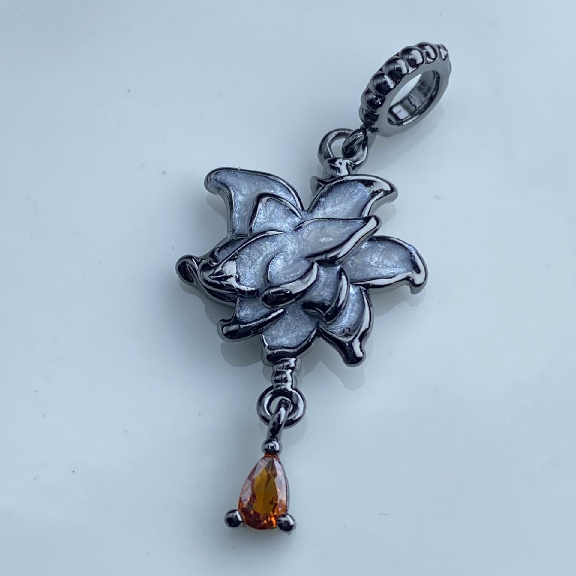 

Zircon Lotus Tassel DIY Jewelry Accessories - Strong Color Retention, Thick Plating, Handmade Crystal Bead Stringing Pendant