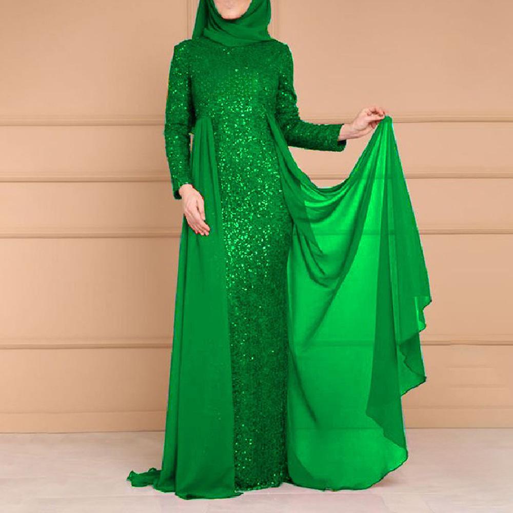2025 Herbst/Winter Elegantes Langarmkleid mit Pailletten für Damen