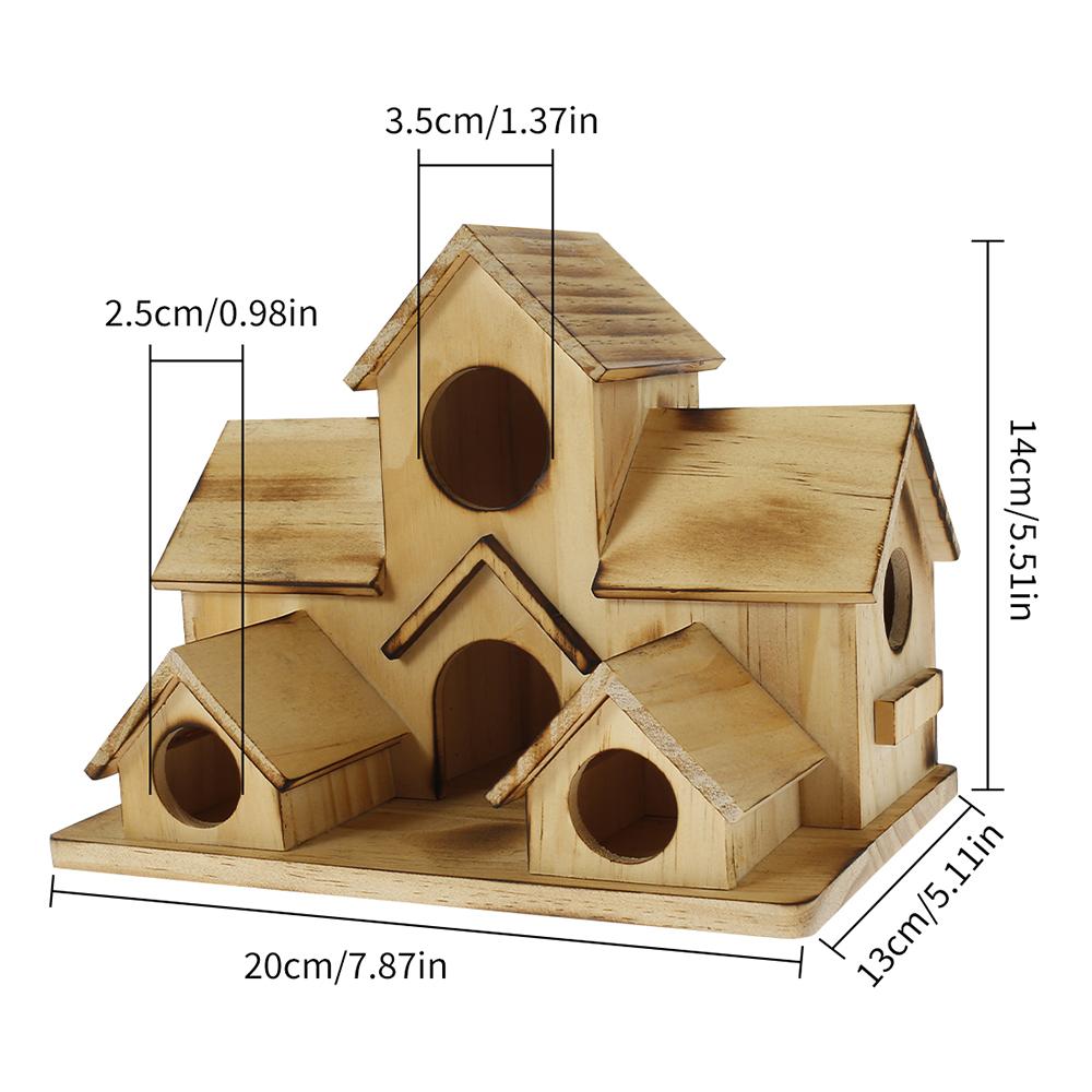 Wooden Bird House Natural Wood Birds Nest Outdoor Hanging Bird Parrot Breeding Cage Pet Bedroom Accessories Decoration New