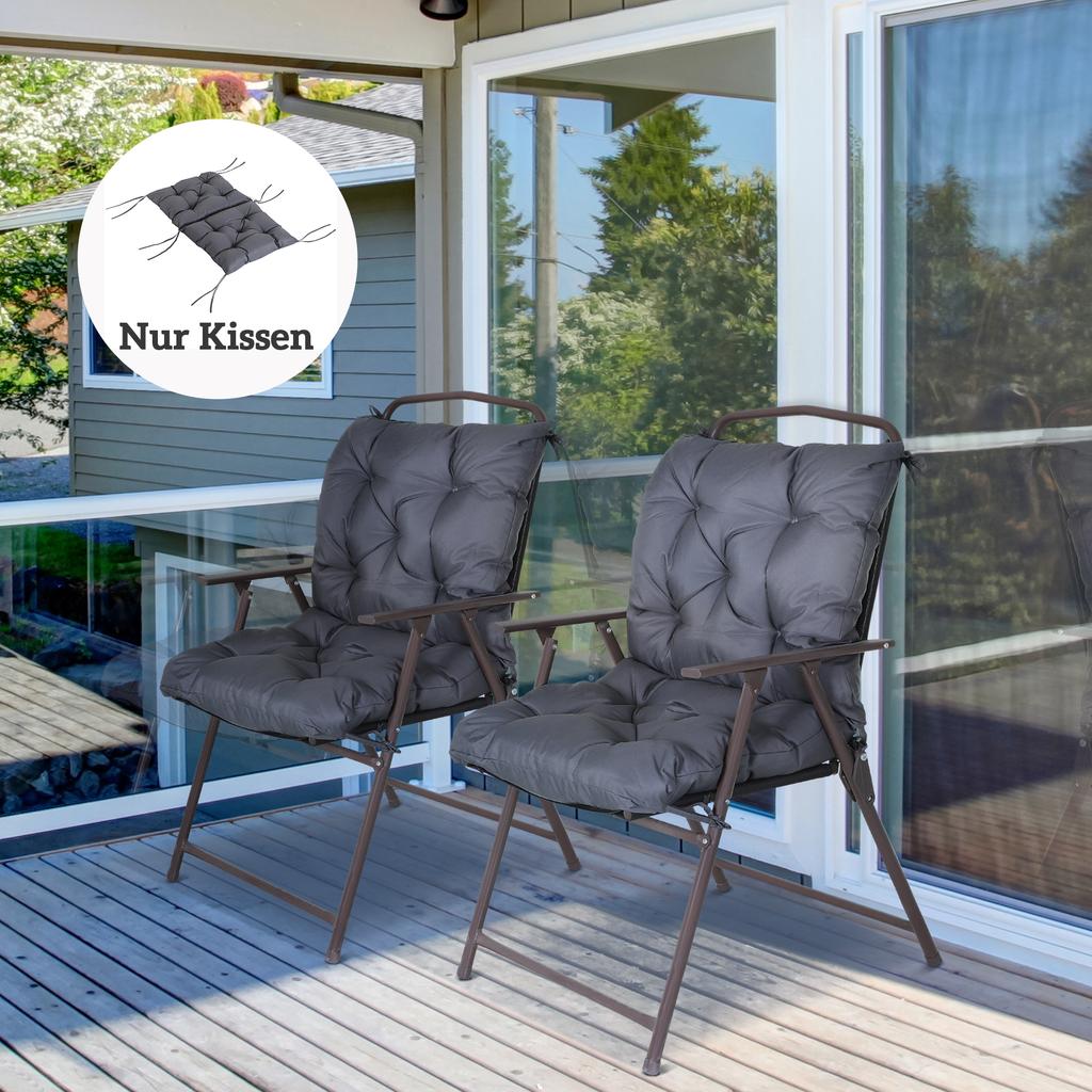 Set of Two Outdoor Seat Cushions - Grey