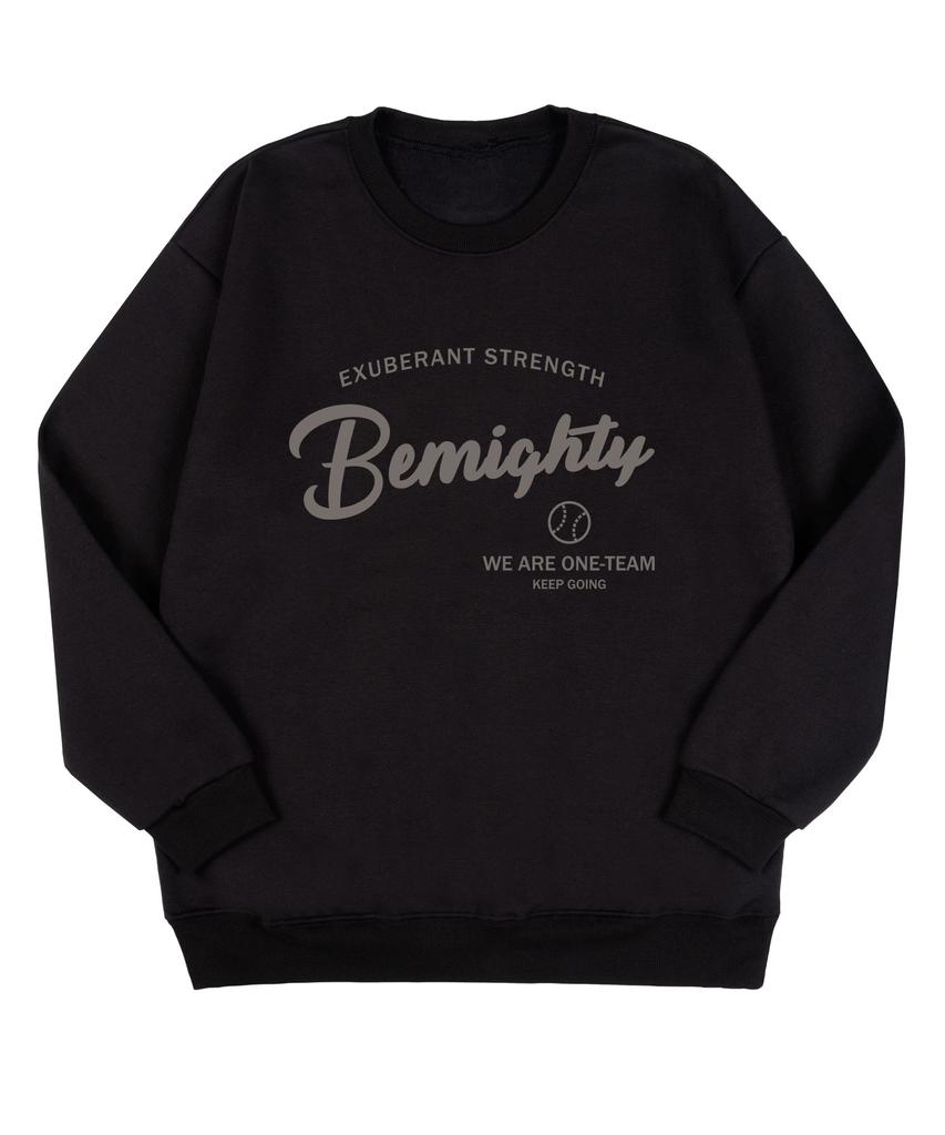 BEMIGHTY One Team Lettering Brushed Oversized Sweatshirt [Melan Grey]