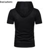 Men's Short Sleeve Slim Fit Hooded Cardigan Tee