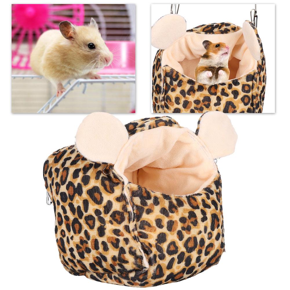 Hamster Hanging Nest Thicken Sugar Gilder Warm Rest Playing Cotton House(Leopard)