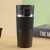 Elegant European-Style Insulated Travel Coffee Mug - Double Layer 304 Stainless Steel, Large Capacity & Portable