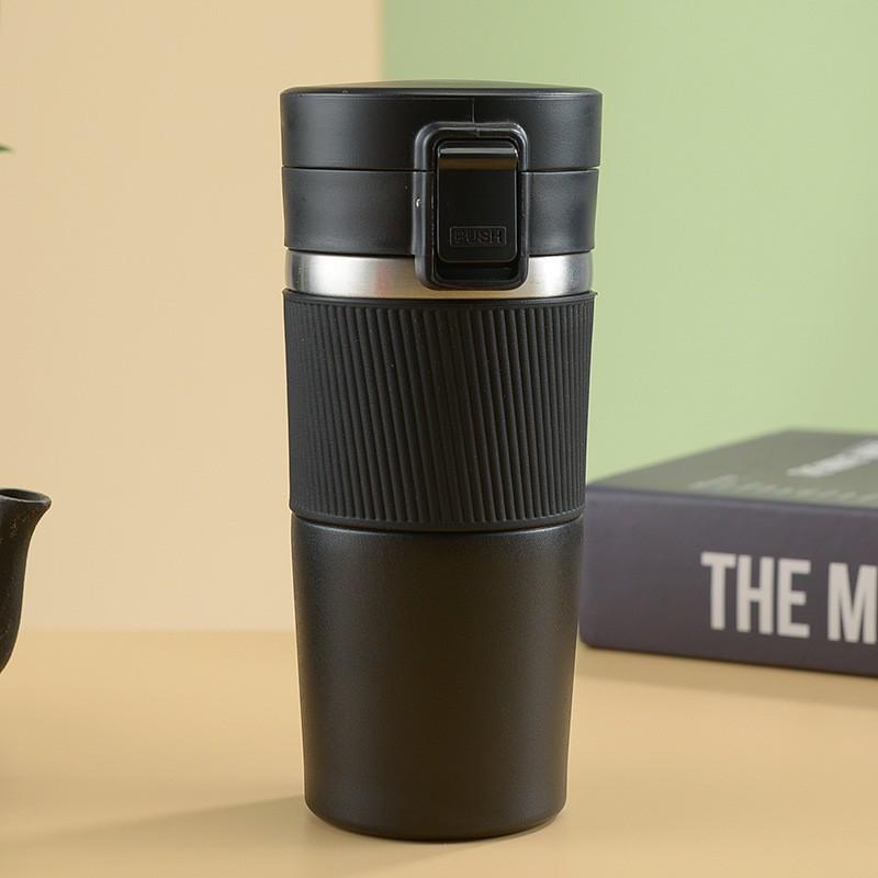 Elegant European-Style Insulated Travel Coffee Mug - Double Layer 304 Stainless Steel, Large Capacity & Portable