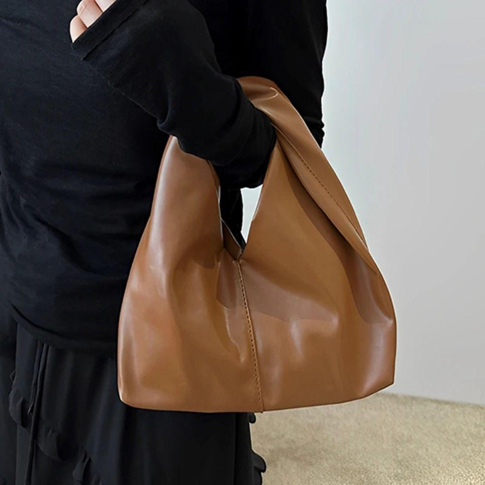 Large Capacity Women's Handbag Solid Color Tote Bag Durable Pleated Cloud Bag  Outdoor