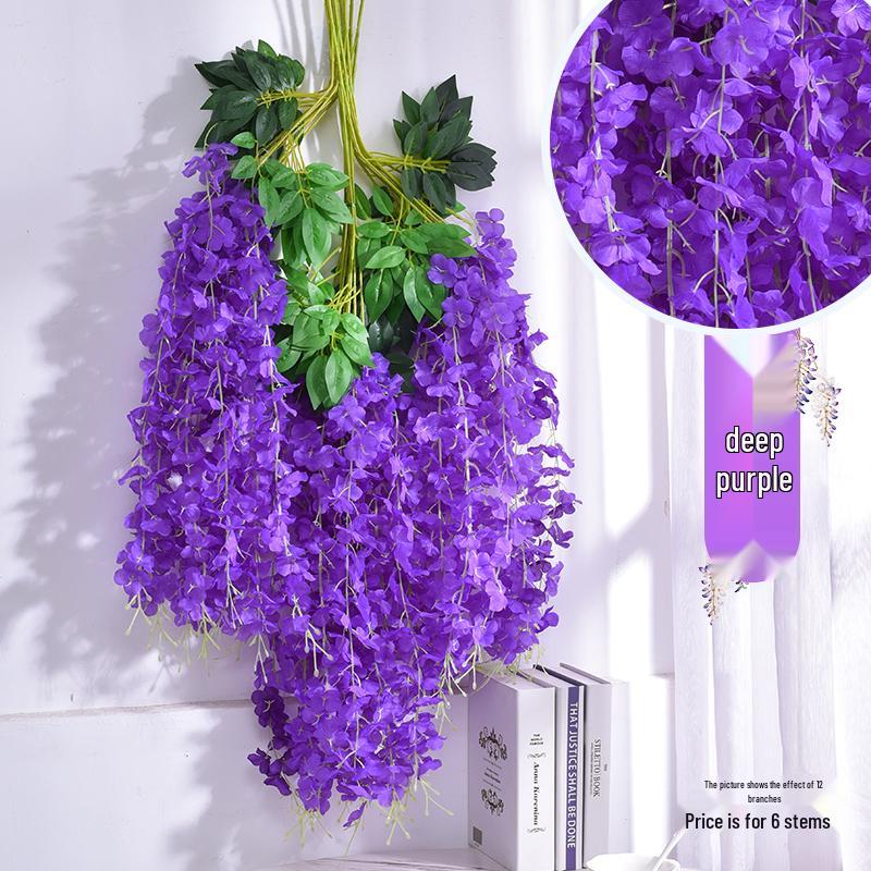 Глициния Тофу Пудинг Искусственный Цветок Подвесная Лиана для Потолка Свадебный Декор