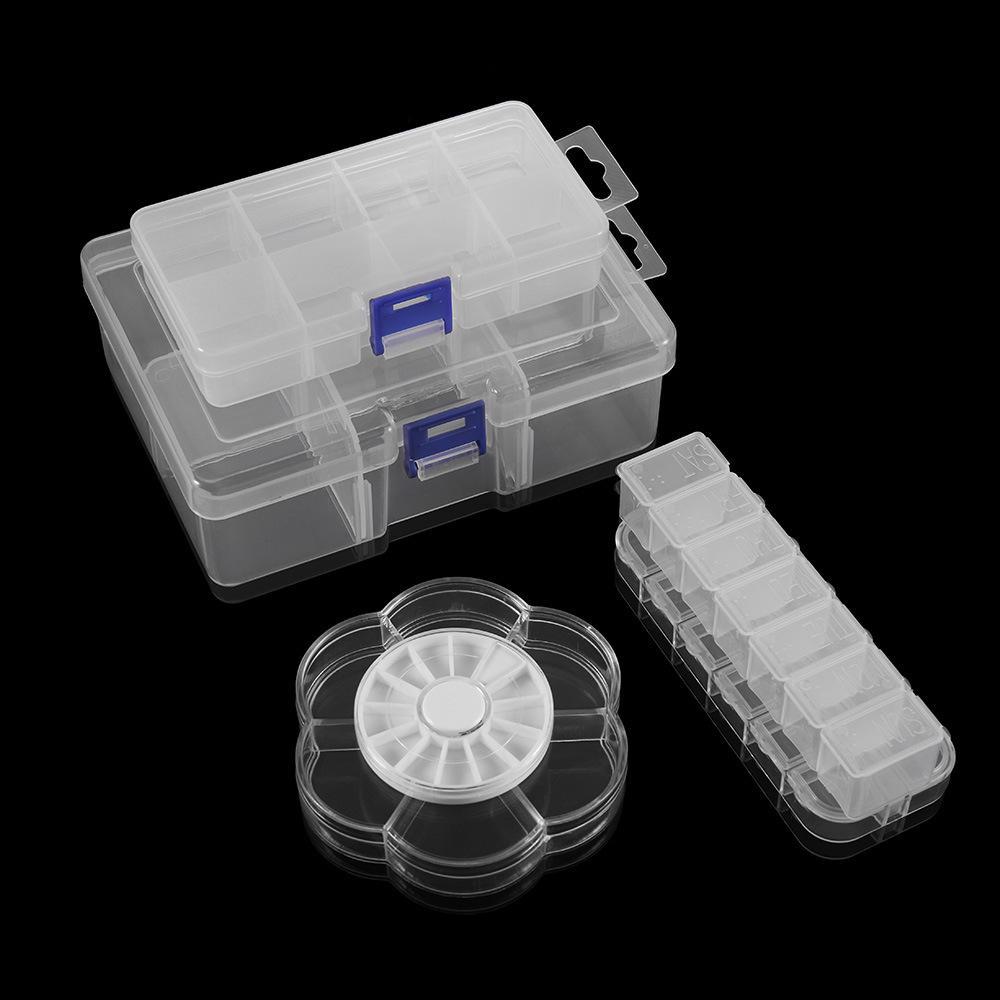 Round and Square Transparent Multi-Grid Jewelry Storage Boxes