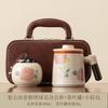 High-grade Ru kiln teacup   new home office cup tea separation personal special ceramic with lid mug