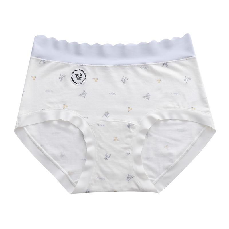 Lyocell Cool Damen Antibakterische Unterwäsche mit Blumenprint, Mittelhoch, mit verlängertem Schritt