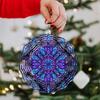 Bohemian Style 10 Inch Metal Wind Spinner Vibrant Mandala Design Garden Decor for Patio Lawn Balcony All Season Outdoor