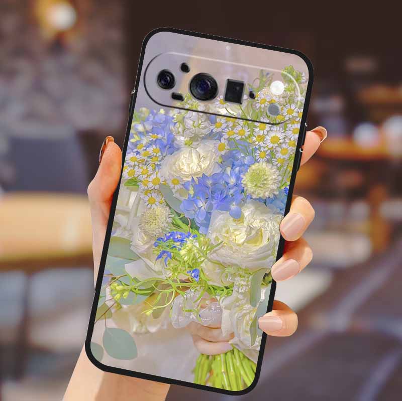 For Google Pixel 10 Pro XL Cover Silicone TPU Phone Case for Pixel10 Pro XL Flowers Gift Para Black Back Soft Protective Capas