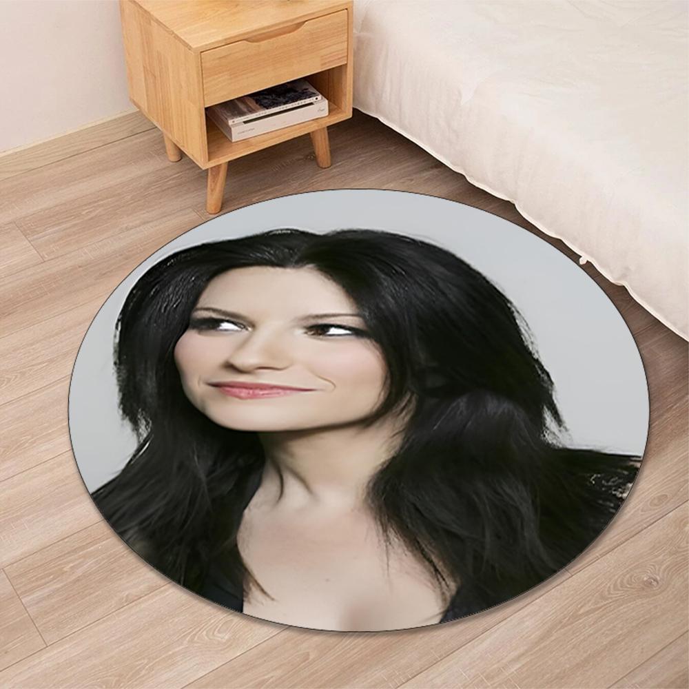 Laura Pausini Printed Round Rug Carpet Chair Rug Area Rug Entryway Doormats,for Office Chair Living Room Bedroom Kitchen Room.
