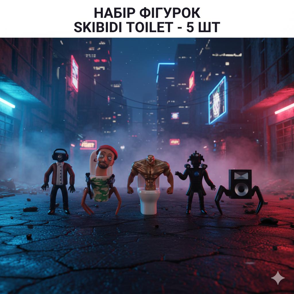 

Набір фігурок Скібіді туалет Skibidi Toilet іграшки дитячі 6-9 см 5 шт