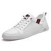 Men's Spring-Summer Casual Leather Board Shoes: Small Size Perforated White Lace-ups