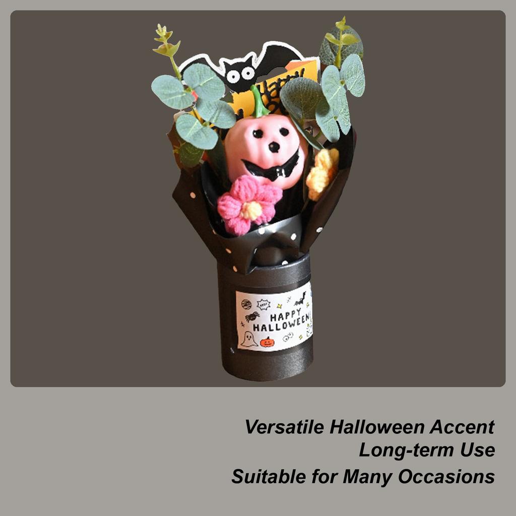Halloween Bouquet Table Centerpiece Pumpkin Bouquet Artificial Flowers with Eucalyptus Leaves Indoor Table Centerpiece for