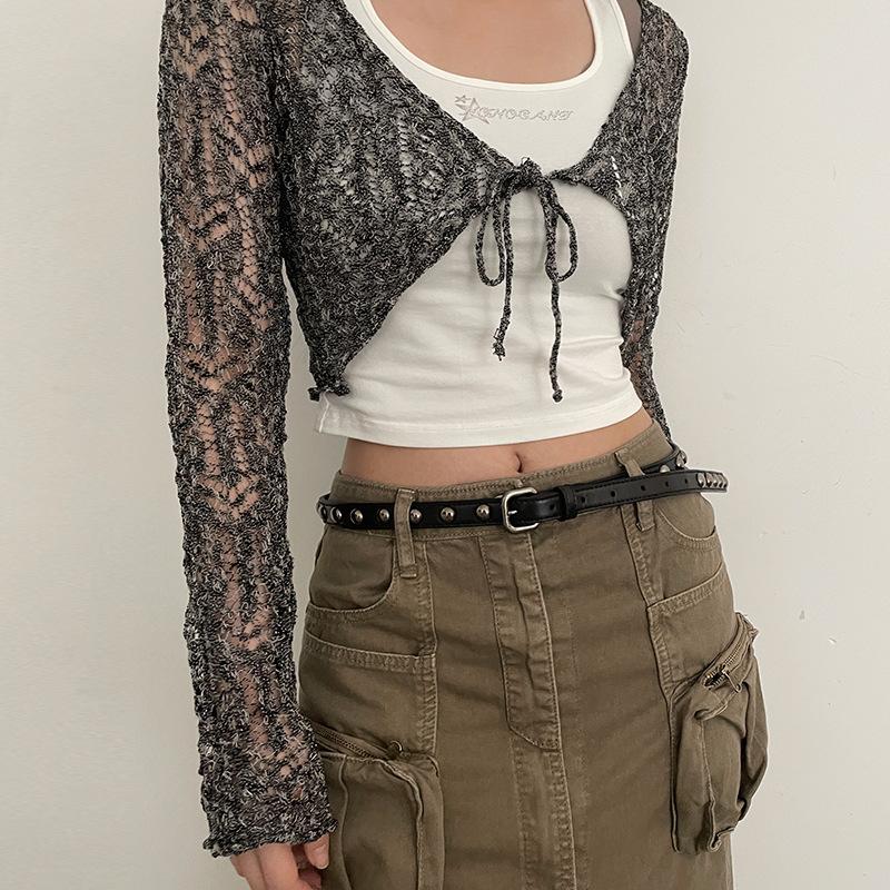 Punk Cowboy Style Double Circle Waist Belt Bucket Nail Extra Long Thin Waist Belt Casual Versatile Rivet Belt