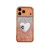 Glitter Epoxy Heart Mirror Rhinestone Case for iPhone 15/16/17 Pro Max