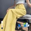 2026 Summer High Waist Ice Silk Cotton Linen Wide Leg Pants