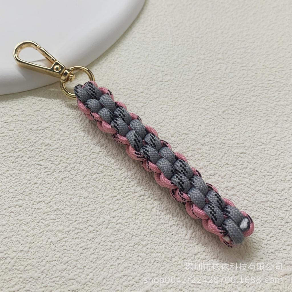 Miu family bag hanging cross-border explosive pure hand-woven pendant colorful fashionable unique shape braided rope car keychain