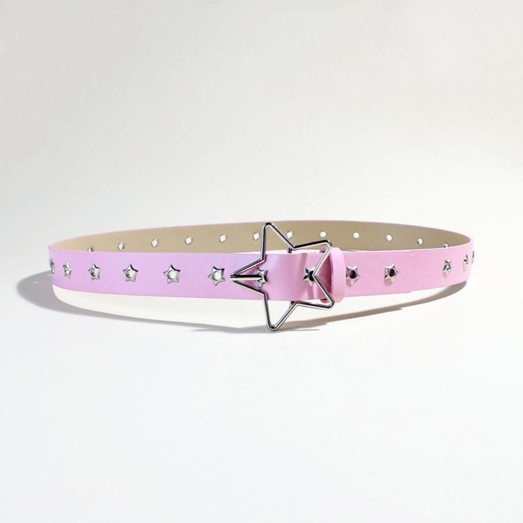 Grommet Waist Belt Punk Star Charm Skinny Chain for Cowboy Grunge Buckle Modern Waistband Waist Chain Studded Belt