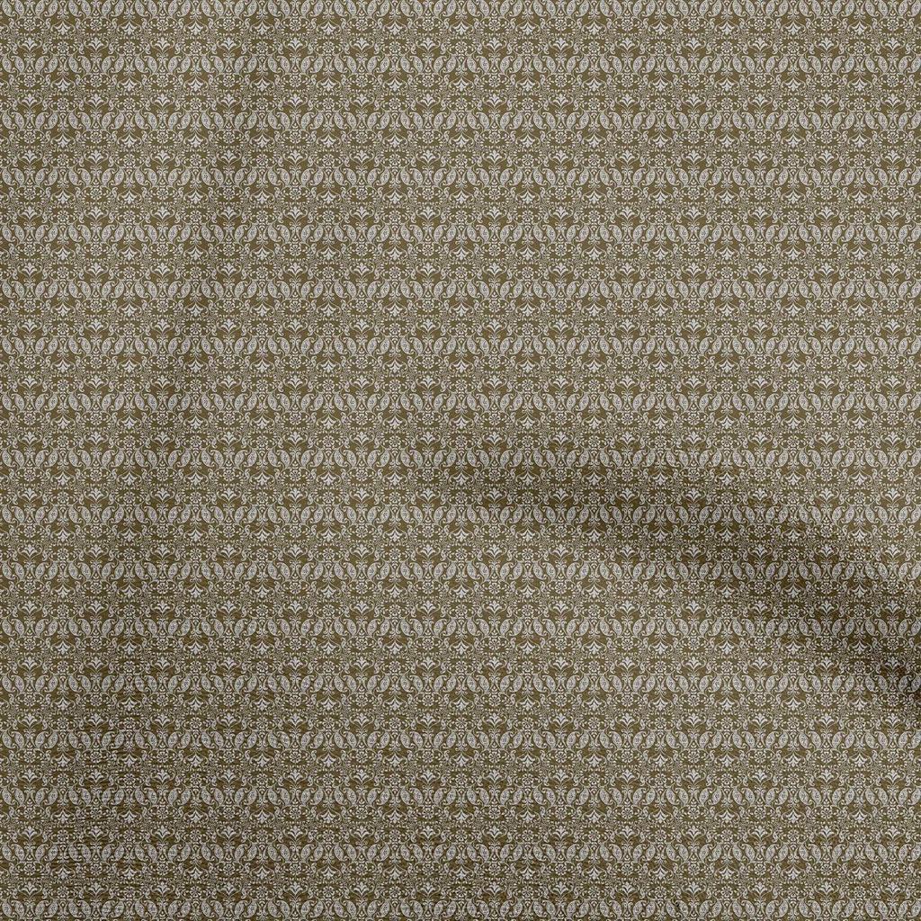 oneOone Cotton Flex Dark Olive Green Fabric Floral Fabric For Sewing Printed Craft Fabric By The Yard 40 Inch