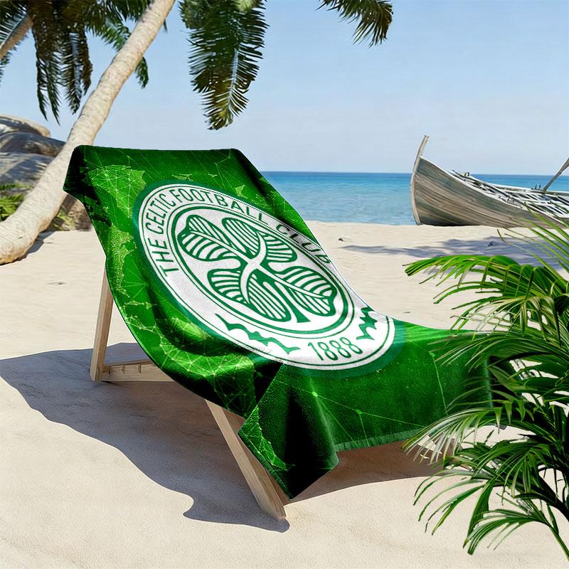 Asciugamano da Spiaggia con Stampa Celtic F.C., Asciugamano Grande Morbido ad Asciugatura Rapida per Spiaggia Campeggio Nuoto