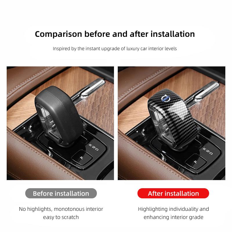 Car Gear Lever ABS Protective Cap Carbon Fiber Decor Cover For Volvo ES90 EC40 EX40 EM90 XC90 V90 V60 XC60 V40 S80 S60 S90 C40 X