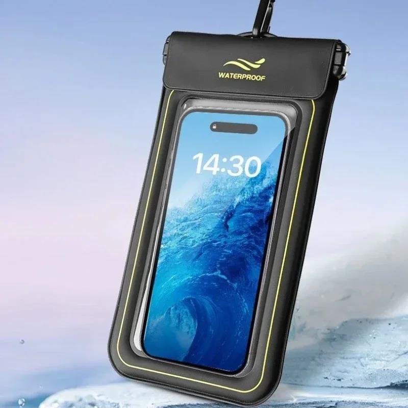HAISSKY Armband Mobile Phone Waterproof Pouch For iPhone 17 16 15 14 13 Pro Max 16 Plus Hook Sponge Floating Swimming Diving Bag 6