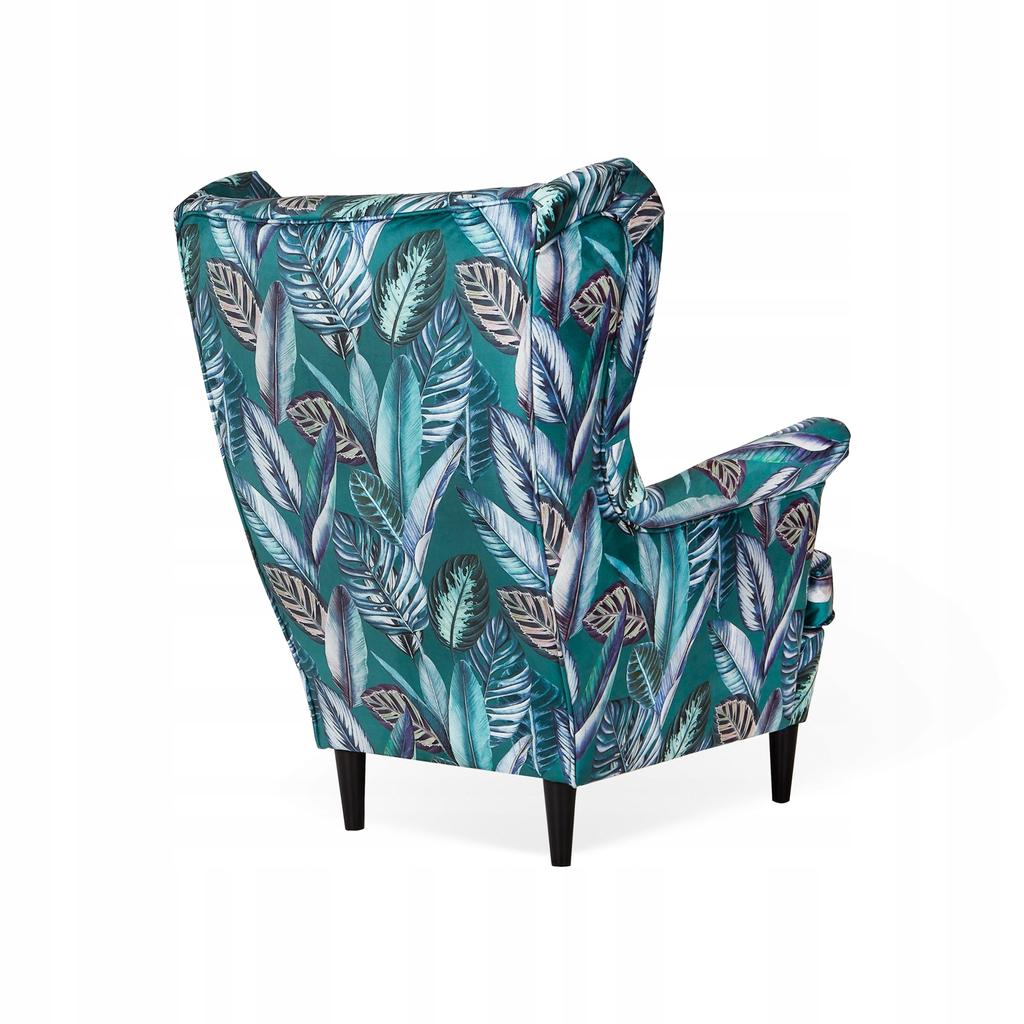 ARI PRINT Wing Chair with Footrest Scandinavian Family Furniture Leaves