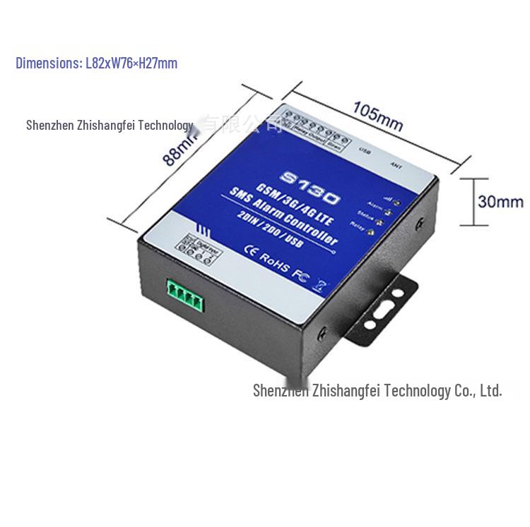 S130 GSM Remote SMS Alarm Controller with Temperature & Humidity Detection and 2-Way Relay Output.