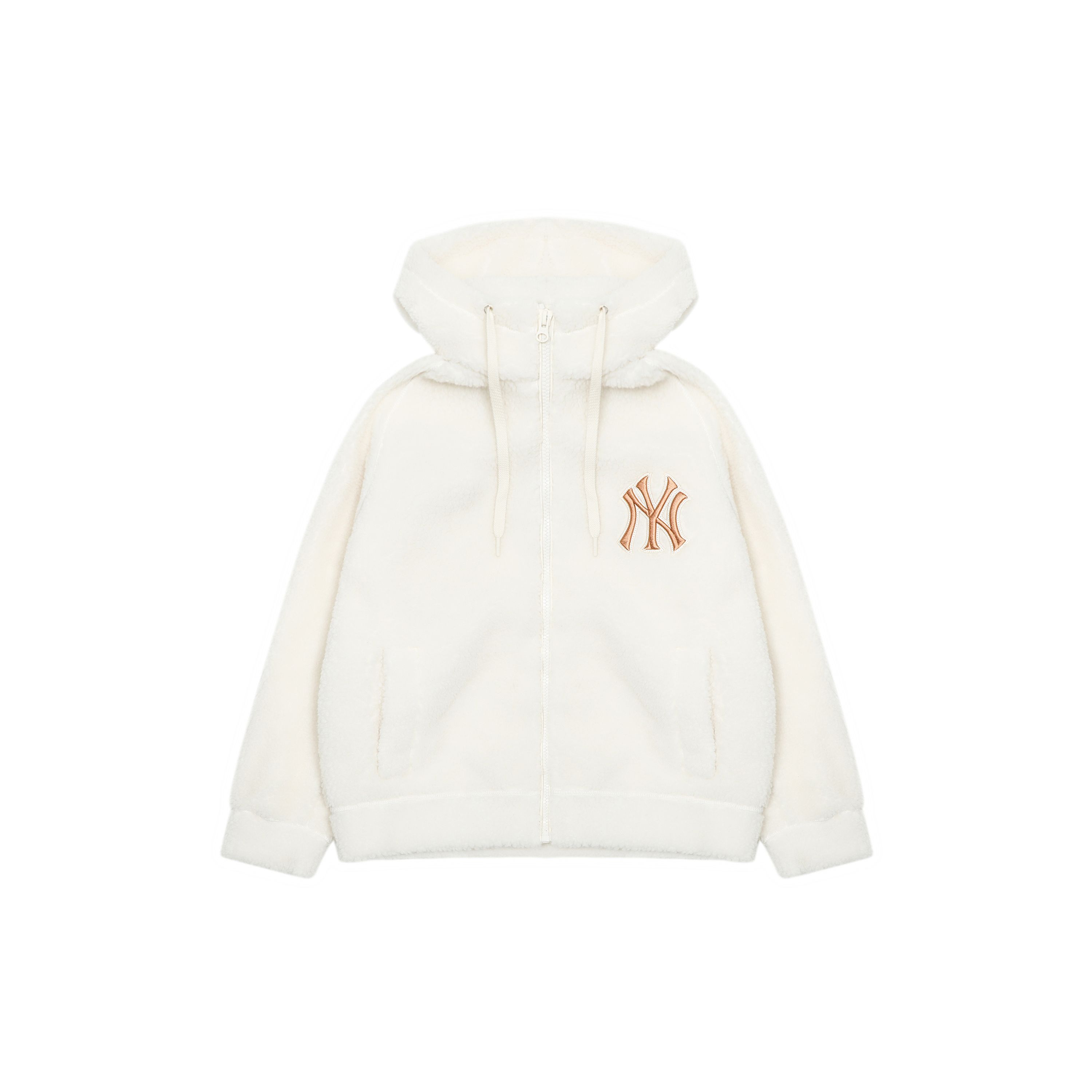 MLB New York Yankees Veste Casual Chaude à Capuche Couleur Unie Laine Unisexe Vestes Blanc 3AFDB0226-50CRS M
