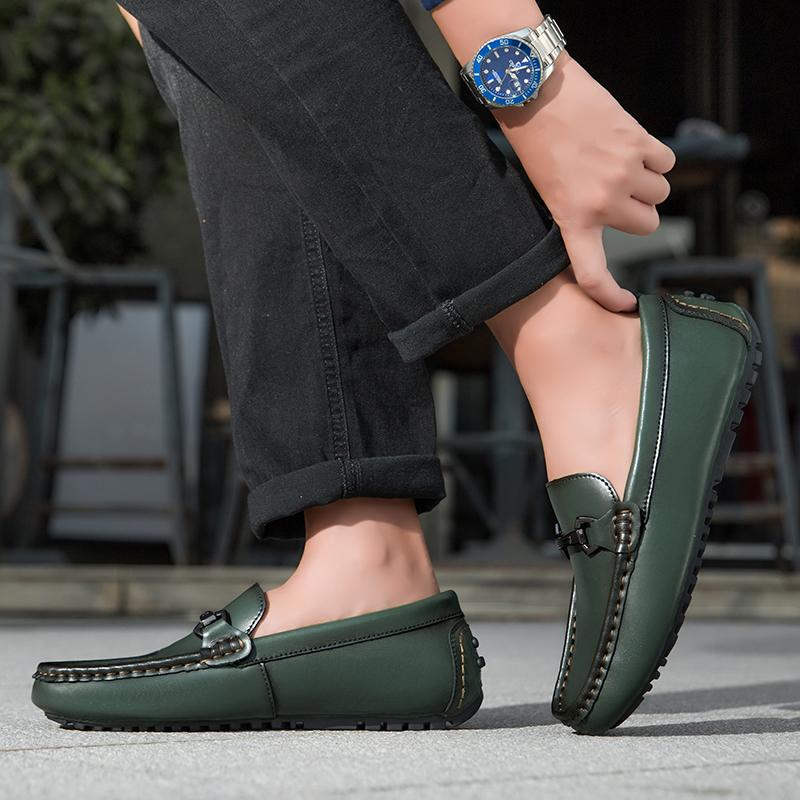 Genuine Leather Men's Shoes Fashion Breathable Men Casual Shoes Outdoor Flats Driving Shoes Large Size Men Loafers Sneakers