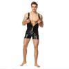 Men Leather Sexy Lingerie Bodysuits Camisoles Shorts Bodysuit Fetish   Sexy Costume Underwear One-pieces BDSM