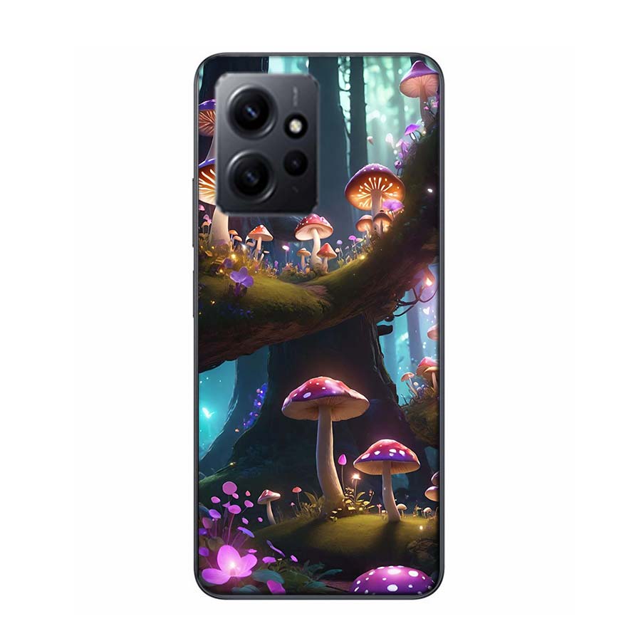 Dream Forest Landscape Mushroom House Phone Case For Redmi 12 13C 12C 15C 9 10 10C Note 13 Pro Plus 14 15 Pro 9T 9C 9A TPU Soft